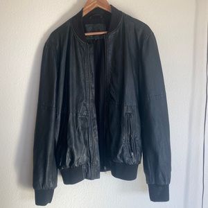Stray Men’s black leather jacket